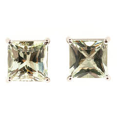 Peter Suchy Green-Blue Beryl Gold Wire Style Earrings 9