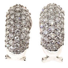 Diamond Gold Clip Post Dome Earrings 10