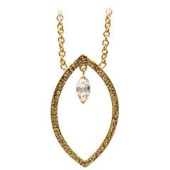 Jade Trau Marquise Diamond Gold Pendant Necklace
