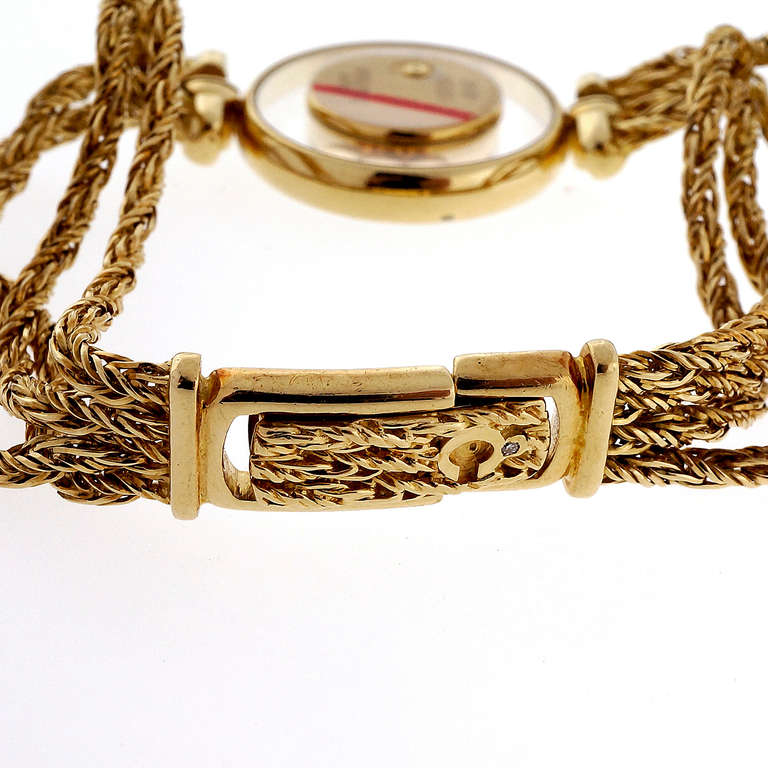 Women's Chopard Lady's Yellow Gold Happy Diamond Bracelet Watch