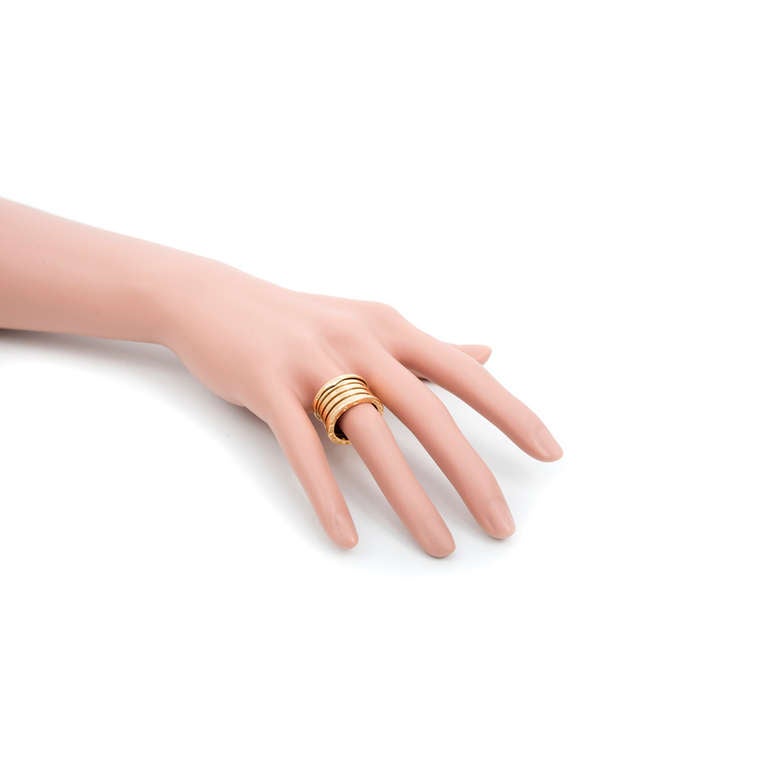 Women's Bvlgari 12mm Wide Band Ring Yellow Gold