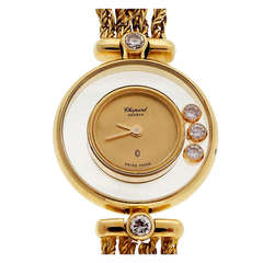 Montre-bracelet Happy Diamond en or jaune pour femme Chopard