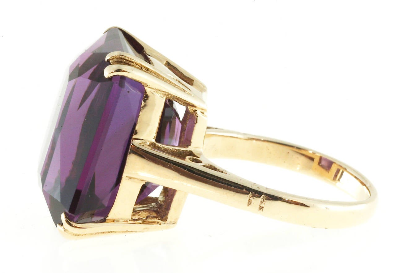 Purple Amethyst Rose Gold Cocktail Ring 2