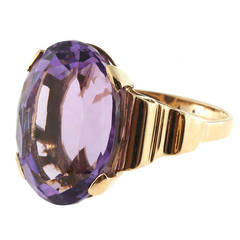 Oval Amethyst Gold Cocktail Ring 1