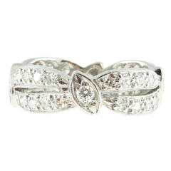 Pierced Diamond Platinum Eternity Band Ring 4