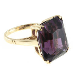 Purple Amethyst Rose Gold Cocktail Ring
