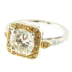 Yellow And White Diamond Pave Yellow & White Gold Ring