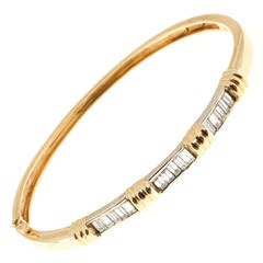 Diamond Gold Bangle Bracelet 12