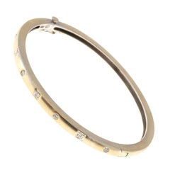 Diamond Gold Hinged Bangle Bracelet