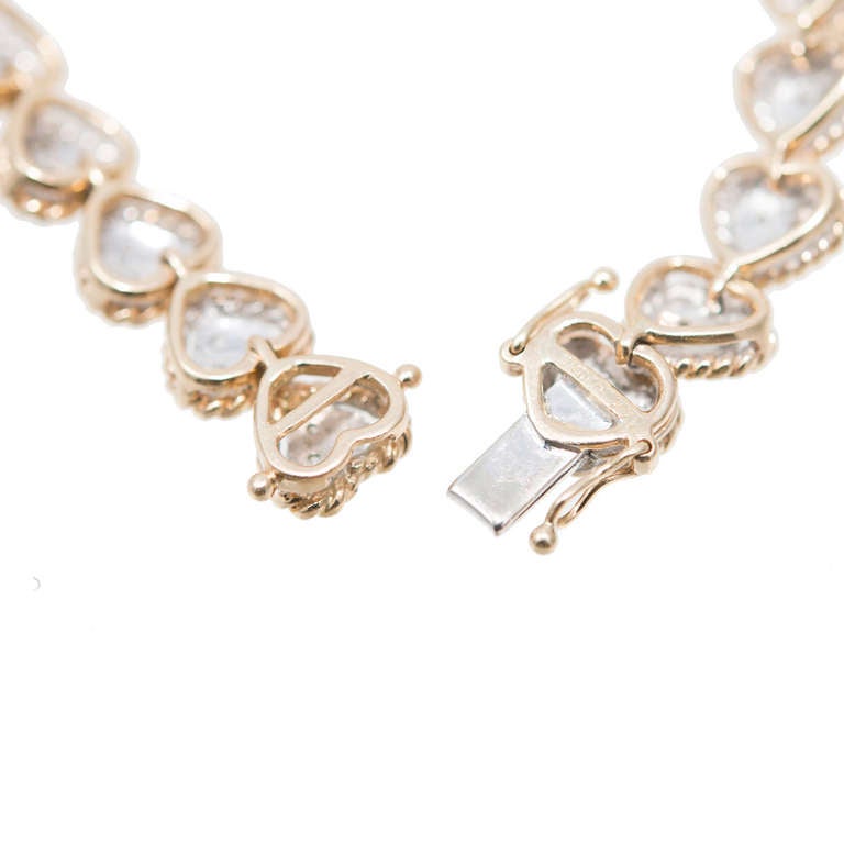 Sonia B Diamond Gold Heart Link Bracelet 1