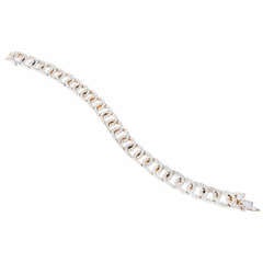 Diamond White Gold Oval Link  Bracelet