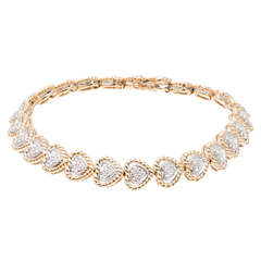 Sonia B Diamond Gold Heart Link Bracelet