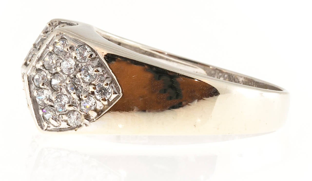 Women's Pave Diamond Gold Dome Ring
