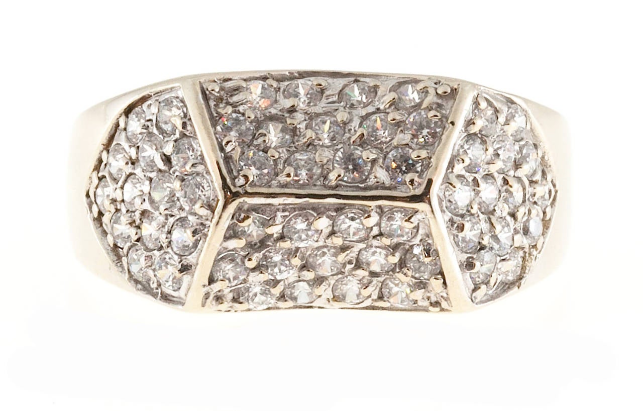 Pave Diamond Gold Dome Ring 2