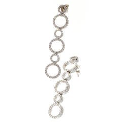 Diamond Gold Circle Dangle Earrings 4