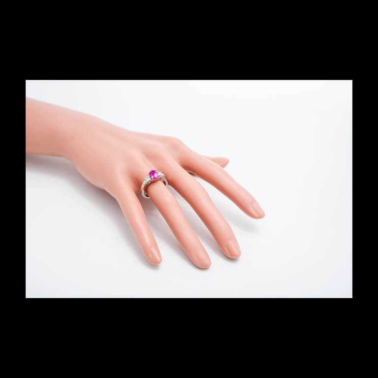 Peter Suchy 1.25 Carat Natural Pink Sapphire Diamond Platinum Engagement Ring 1