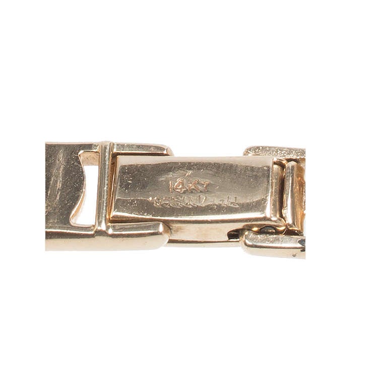 Designer Tiffany & Co Yellow Gold Accordion Necklace c1940s