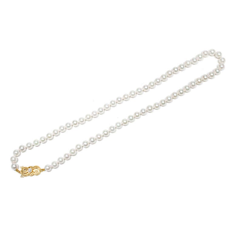 Modern Mikimoto Pearl Necklace
