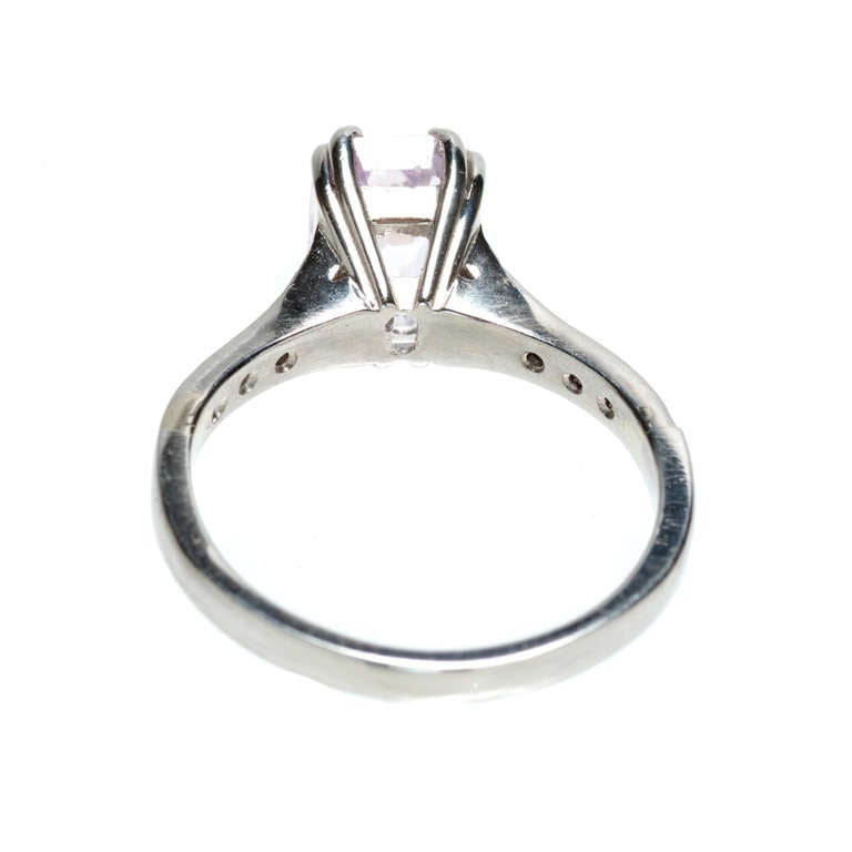 2.04 Carat Natural No Heat Pink Sapphire Diamond Platinum Engagement Ring 1