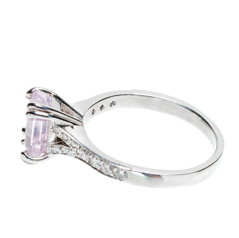 2.04 Carat Natural No Heat Pink Sapphire Diamond Platinum Engagement Ring 2