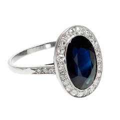 Cartier Royal Blue Sapphire And Diamond Platinum Ring