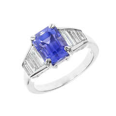 Violet Blue Sapphire And Diamond Platinum Ring 12