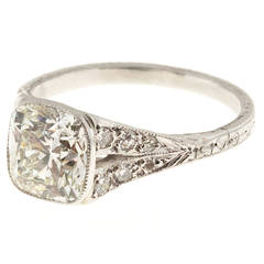 1920s Diamond Filigree Platinum Ring