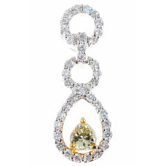 Diamond Two Color Gold Hinged Pendant