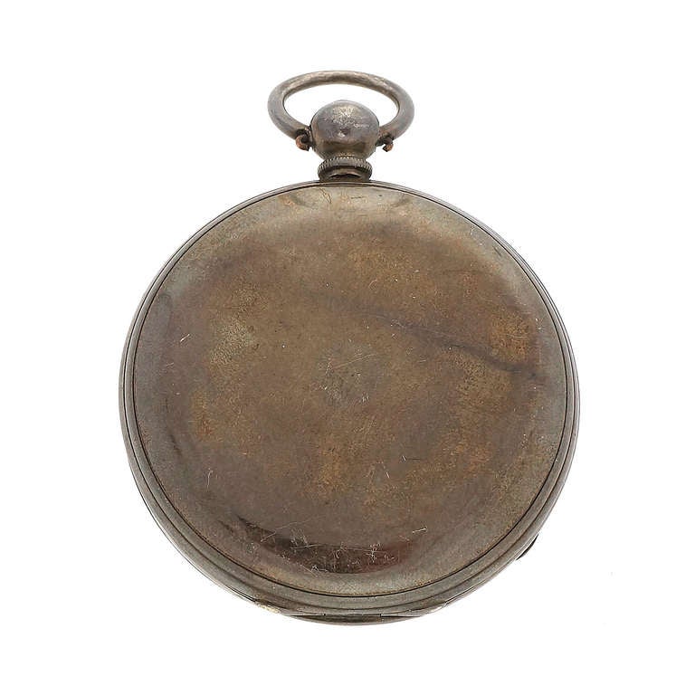 Men's Civil War MJ Tobias Silver Pocket Watch Picturing Major General For Sale