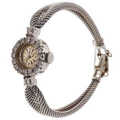 Rolex Lady's White Gold and Diamond Bracelet Watch Ref 6252 circa 1950s