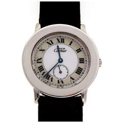 Cartier Silver Must de Cartier Wristwatch with Two-Tone Dial circa 2000s