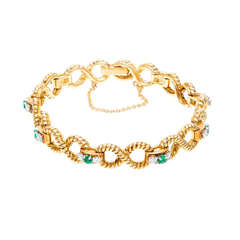 Emerald Diamond Gold Infinity Link Bracelet 2
