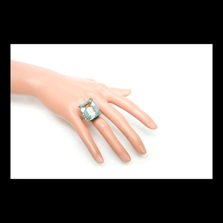 Women's Natural Aqua And Diamond Ring