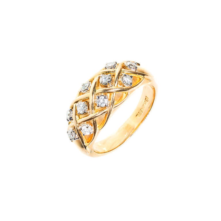 Jabel .25 Carat Diamond Gold Dome Ring, circa 1960 In Good Condition In Stamford, CT