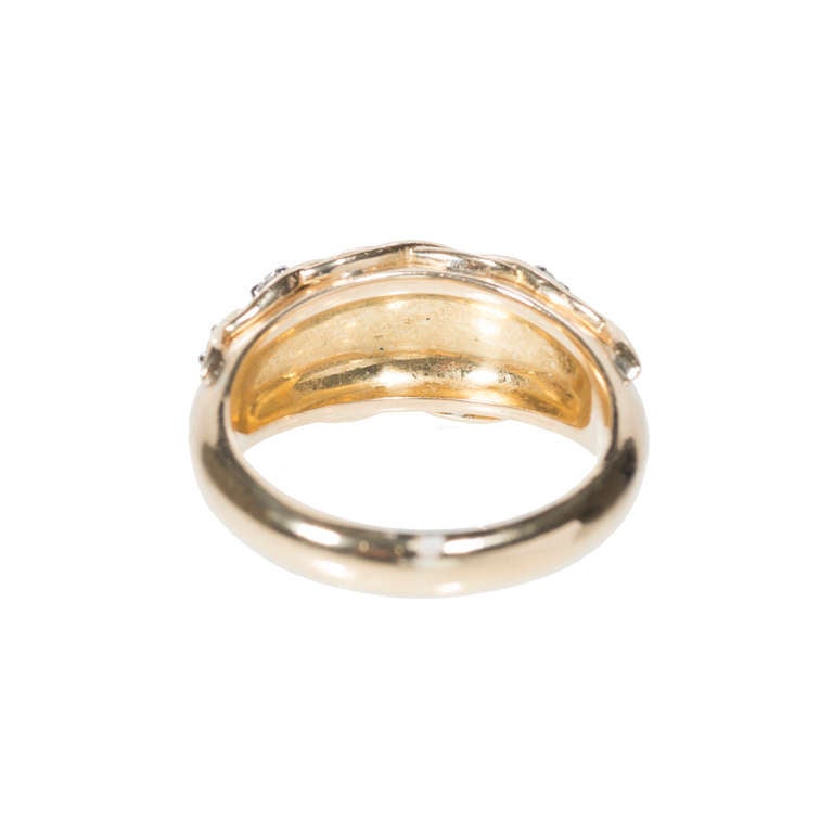 gold dome ring with diamonds