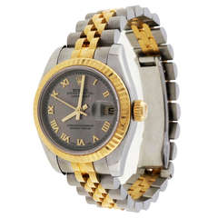 Rolex Lady's Stainless Steel and Yellow Gold Datejust Wristwatch Ref 179173
