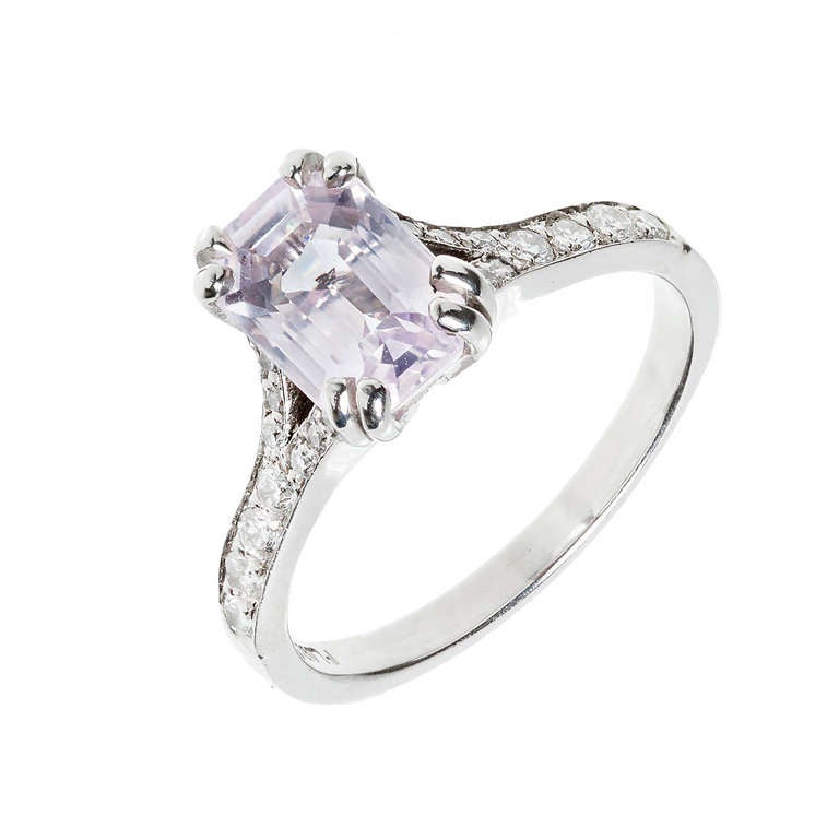 2.04 Carat Natural No Heat Pink Sapphire Diamond Platinum ...