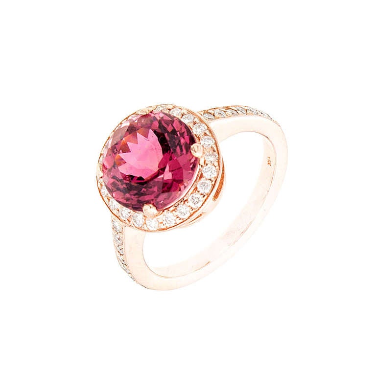 Tourmaline And Diamond Halo Ring