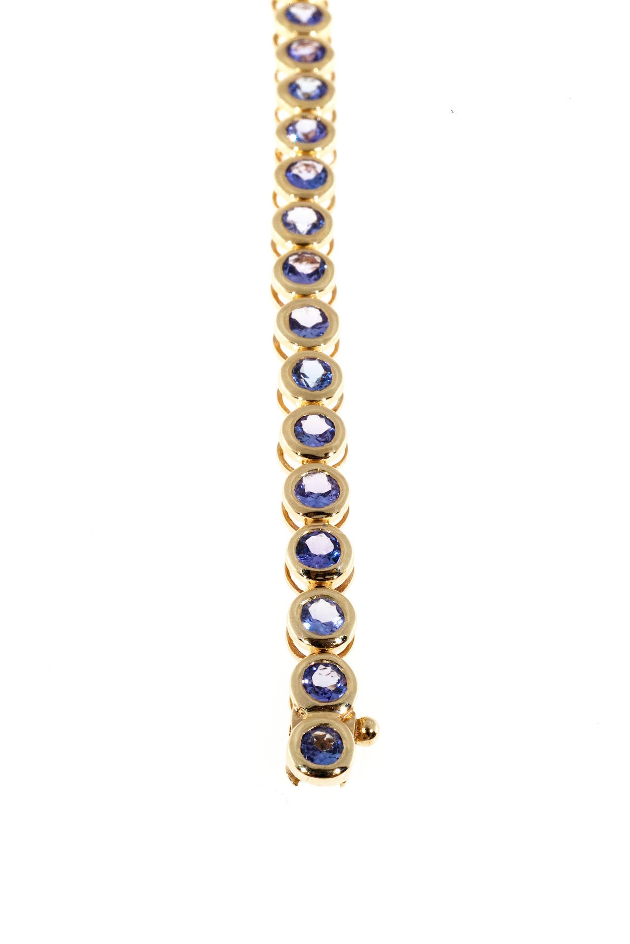 Bezel Set Tanzanite Gold Bracelet 2