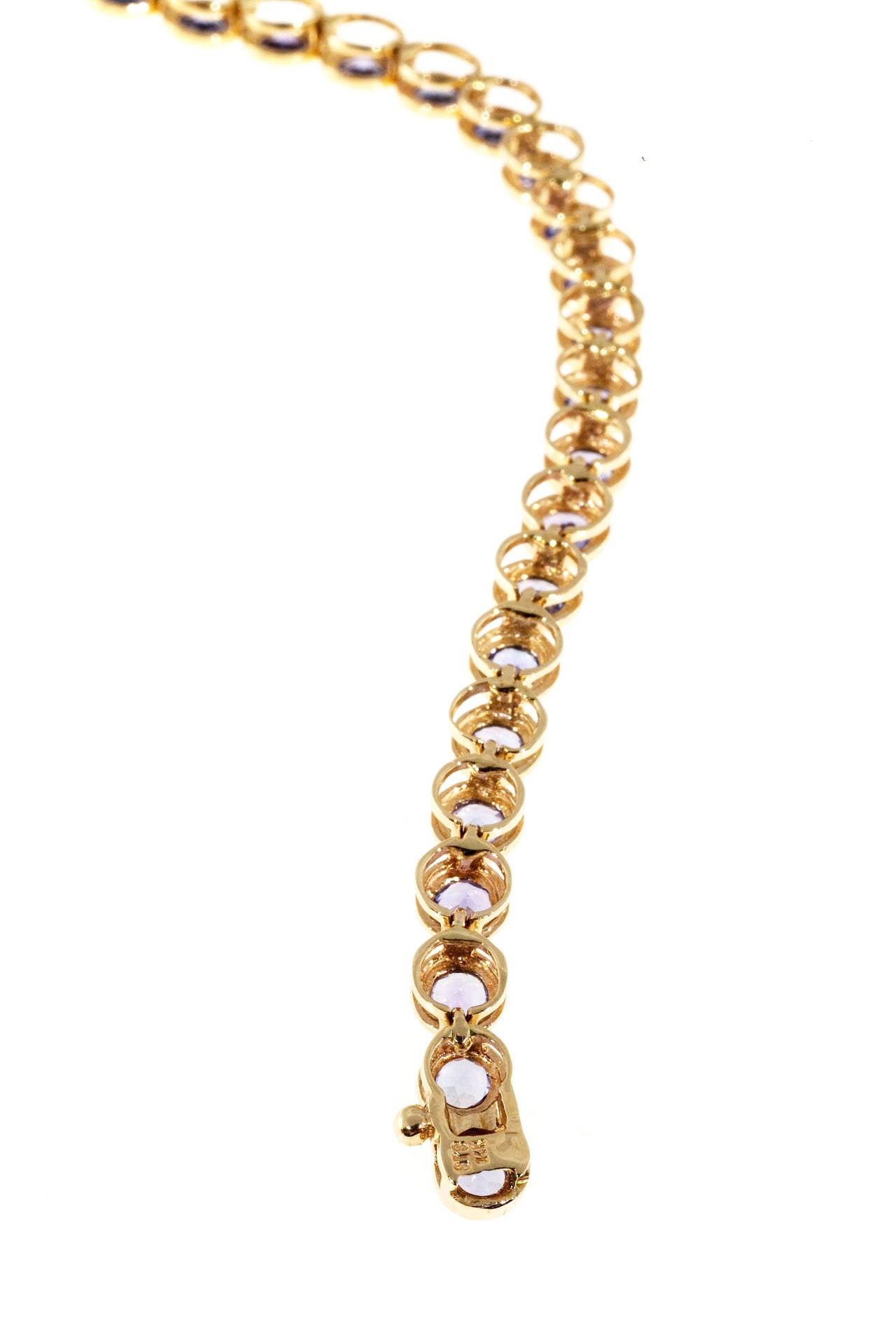 Women's Bezel Set Tanzanite Gold Bracelet