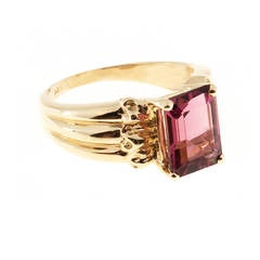 Pink Tourmaline Gold Cocktail Ring 3