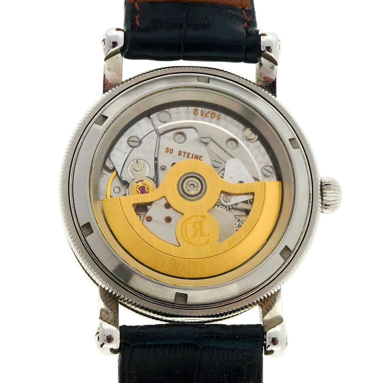 Edelstahl-Armbanduhr von Chronoswiss mit blauem Regulator-Zifferblatt Herren