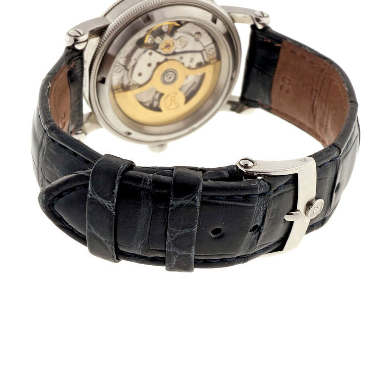 Edelstahl-Armbanduhr von Chronoswiss mit blauem Regulator-Zifferblatt 2