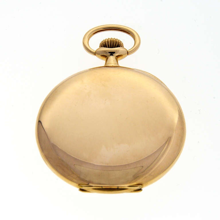 Henri Blanc 14k yellow gold manual-wind open face pocket watch with original box. Original box.

14k yellow gold
Width without crown: 48mm
Width with crown: 58.54mm
Case thickness: 10.16mm
Dial: Henri Blanc Geneve porcelain
Markings: Inside