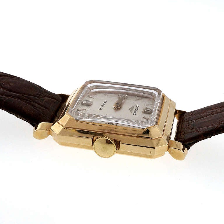 Montre-bracelet Longines en or jaune avec cadran en diamants vendue par Tiffany & Co. en vente 2
