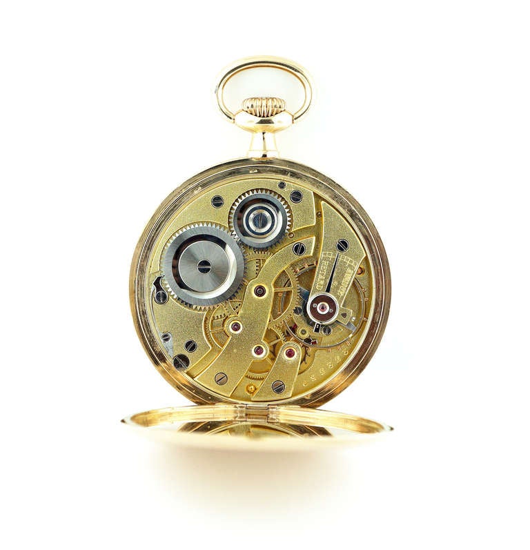 Men's Henri Blanc Yellow Gold Open Face Pocket Watch