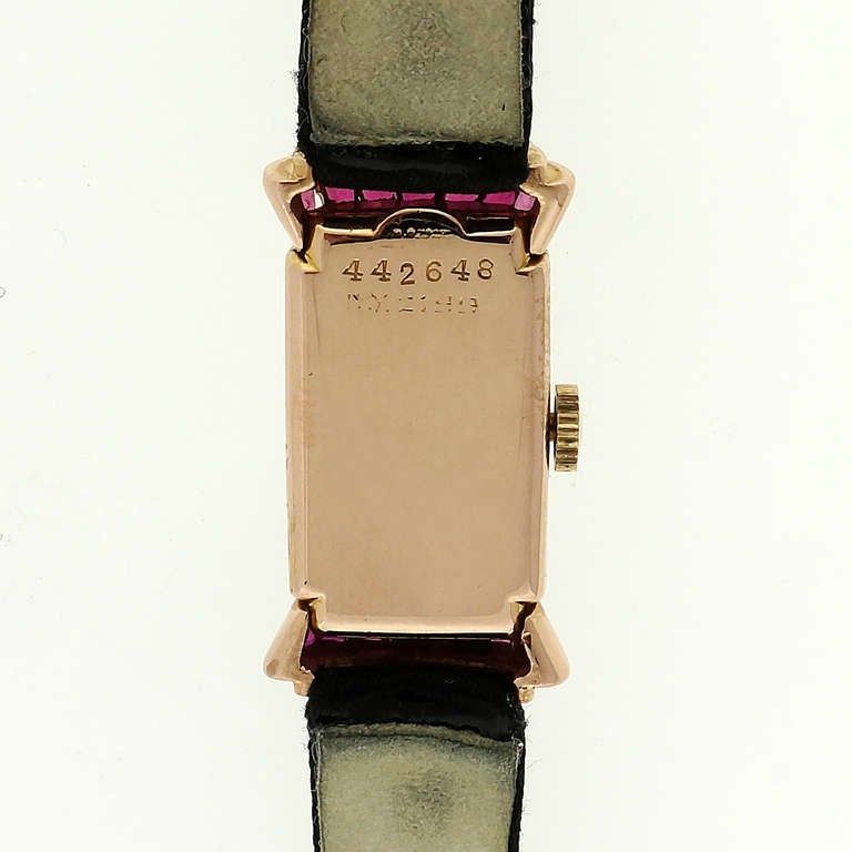 Women's Van Cleef & Arpels Lady's Rose Gold and Ruby Wristwatch