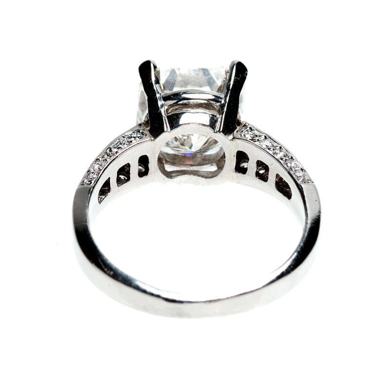 Diamond and Platinum Cushion Cut Engagement Ring 1