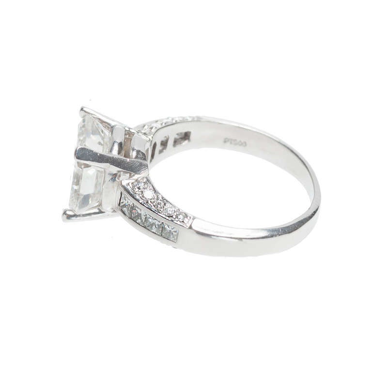 Diamond and Platinum Cushion Cut Engagement Ring 2