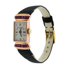 Van Cleef & Arpels Lady's Rose Gold and Ruby Wristwatch